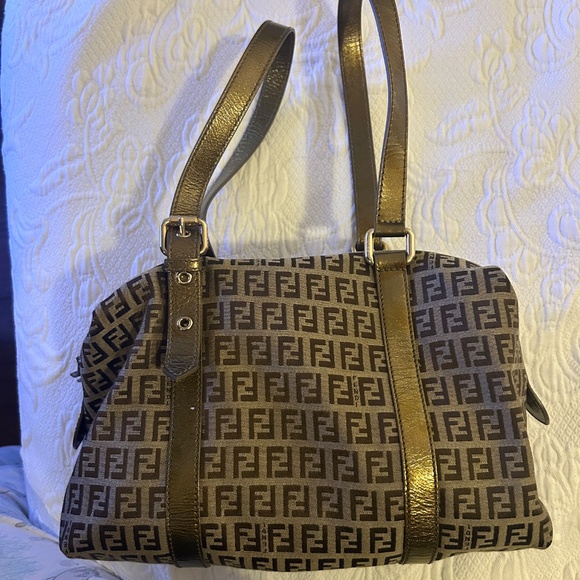 Fendi Tan and Brown Monogram Shoulder Bag - Picture 12 of 15